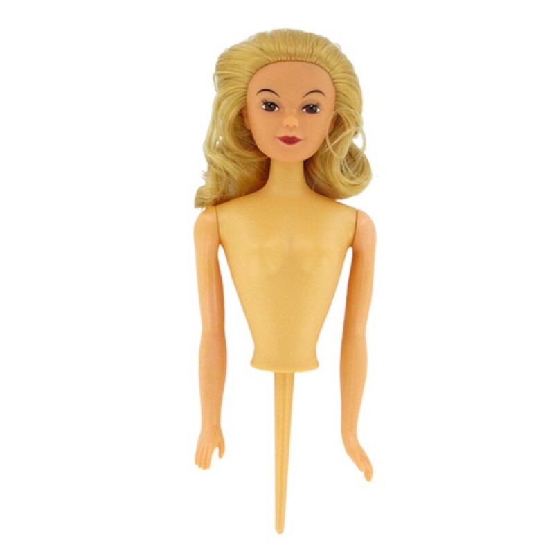 Buste de poupée blonde sur pique PME