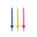 Bougies d'anniversaire assorties Gatodéco (x 12)