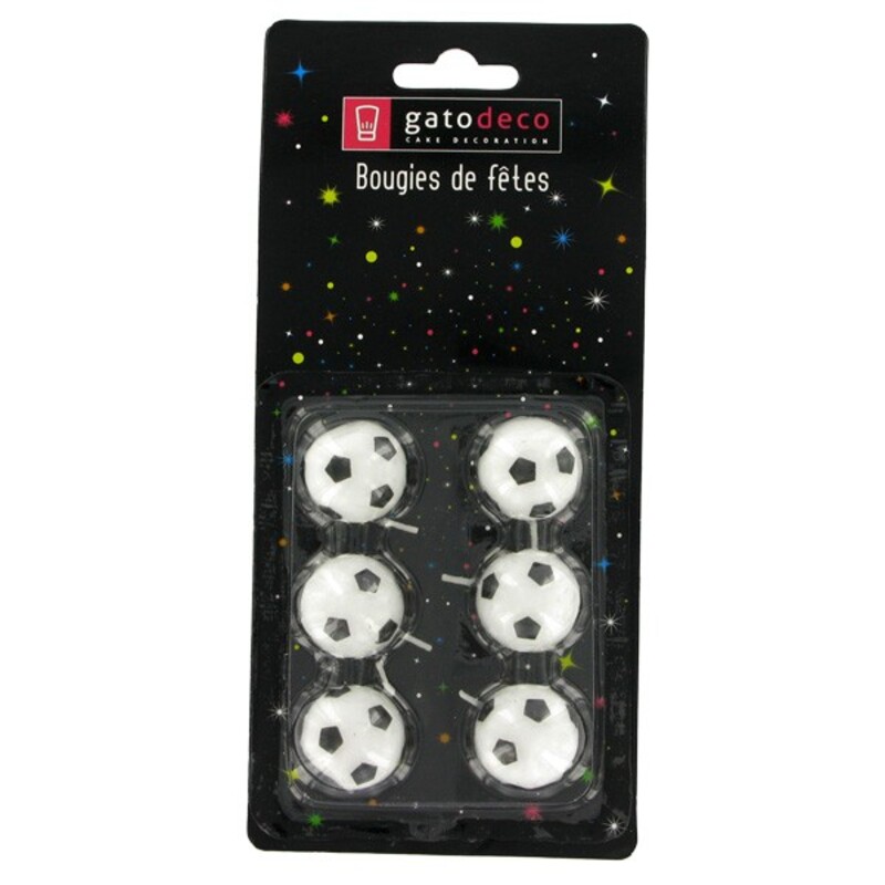 Bougie ballon de football Gatodéco (x 6)