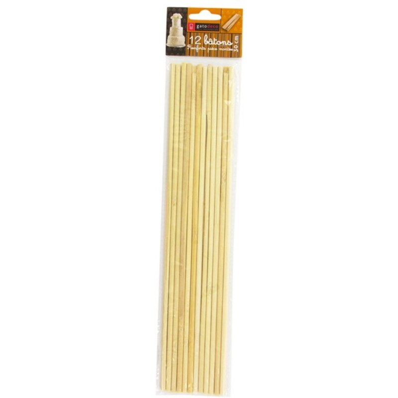 Dowel rods bois pour pièce montée Gatodéco (x12)
