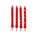 Bougie rouge coeurs blancs Gatodéco (x 8) Bougie rouge coeurs blancs Gatodéco (x 8)