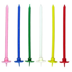 Longues bougies multicolores Patisdécor (x 6)