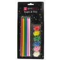 Longues bougies multicolores Gatodéco (x 6) Longues bougies multicolores Gatodéco (x 6)