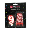 Ensemble de bougies chiffre 9 rouge Gatodéco Ensemble de bougies chiffre 9 rouge Gatodéco