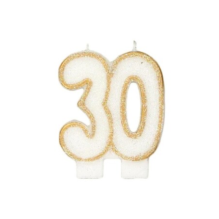 Bougie Chiffres Anniversaire 30 ans - Pailletée Argent - Jour de