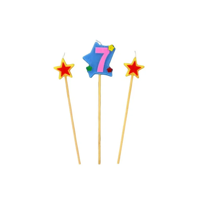 Bougies chiffre 7 et étoiles Gatodéco