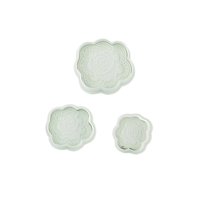 Découpoirs éjecteurs roses stylisées Technicake (x4)