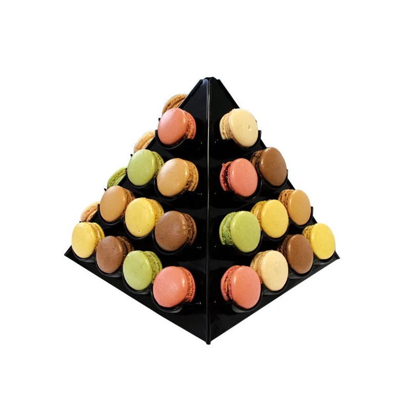 Pyramide à macarons noire Gatodéco