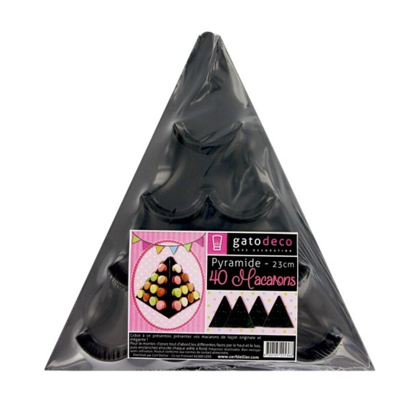 Pyramide à macarons noire Gatodéco Pyramide à macarons noire Gatodéco