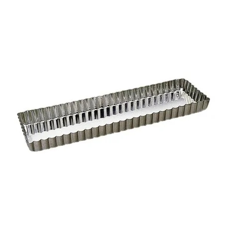 Moule à tarte maison cannelé fer blanc fond fixe