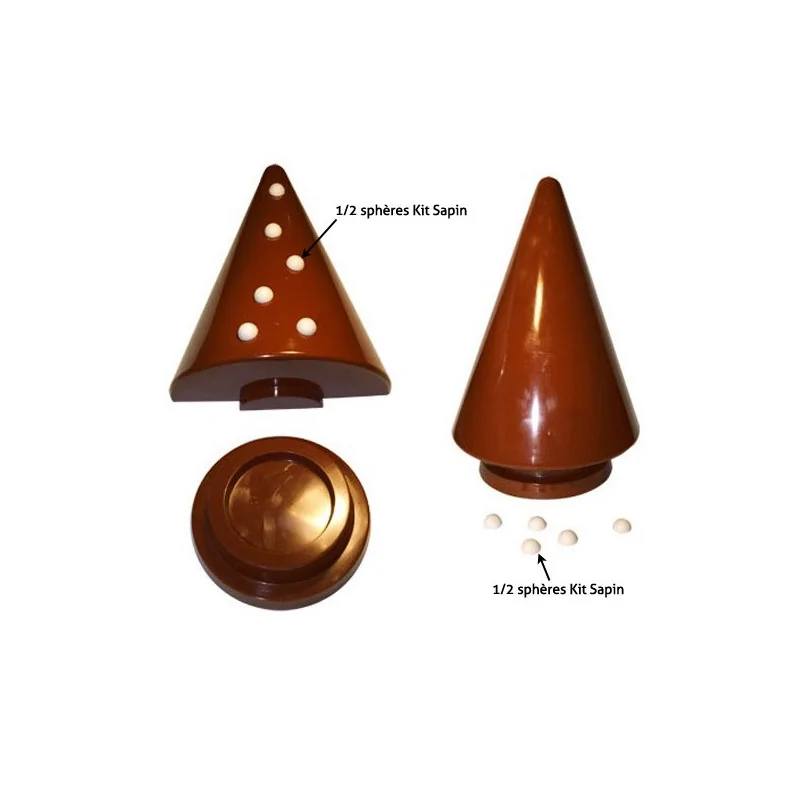 Moule chocolat 1/2 sphères kit sapin