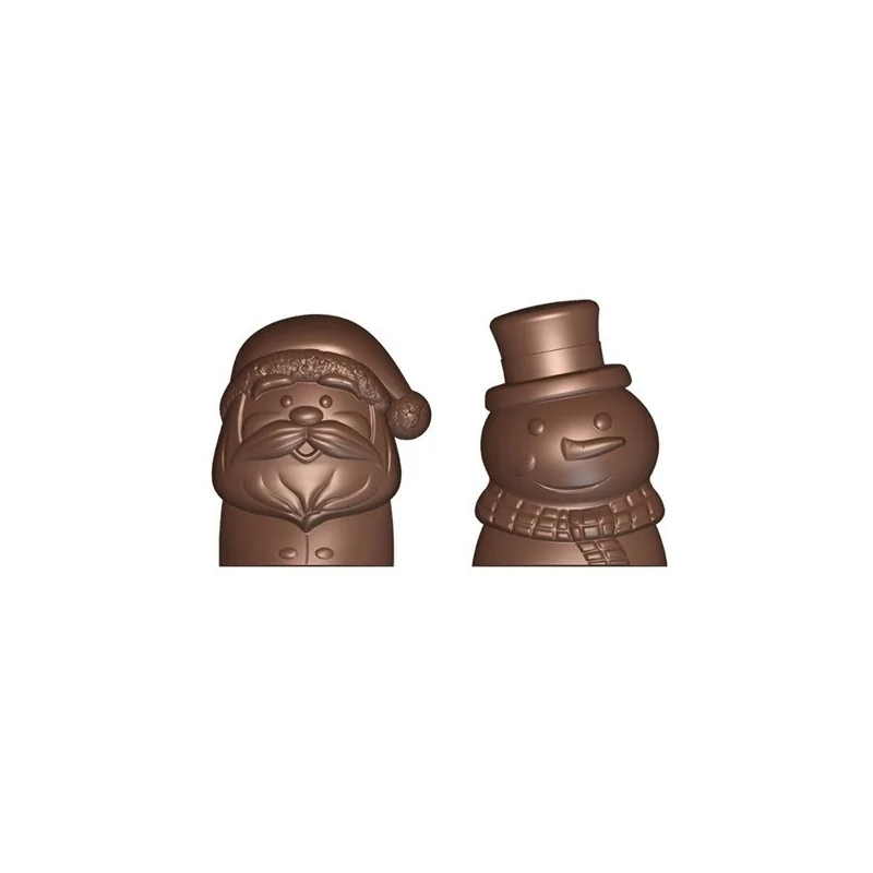 Moule chocolat bonhomme de neige et père Noël