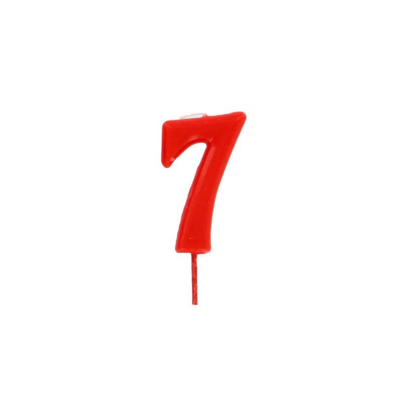 Bougie anniversaire chiffre 7 Rouge Gatodéco
