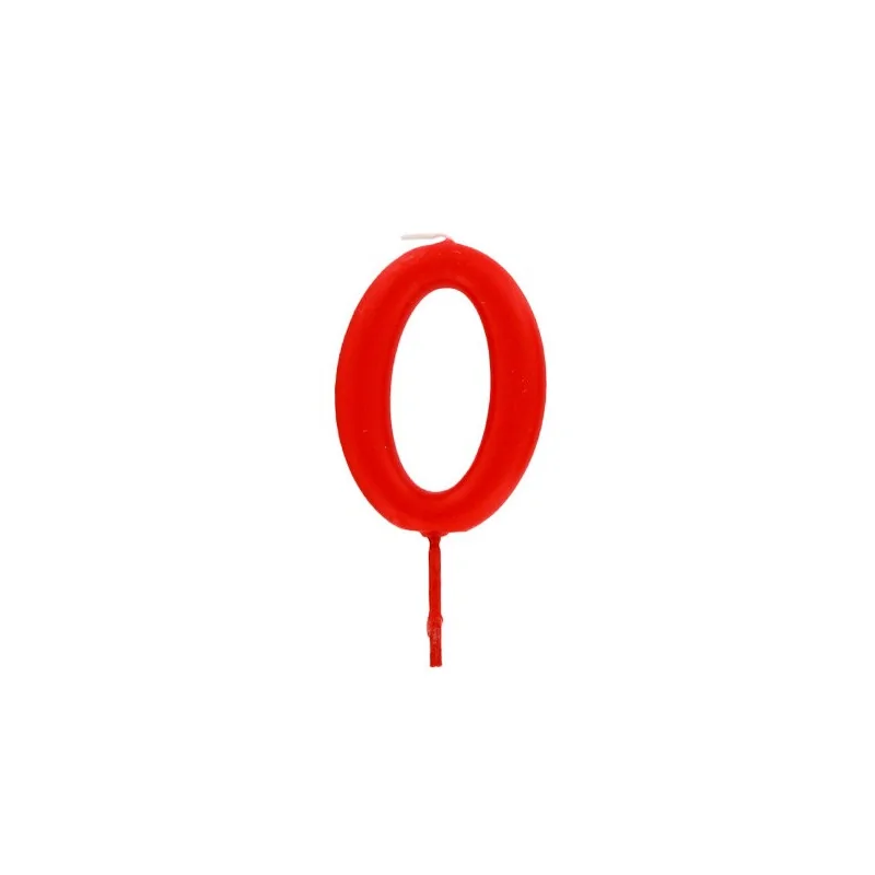 Bougie anniversaire chiffre 0 Rouge Gatodéco