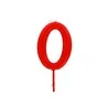 Bougie anniversaire chiffre 0 Rouge Gatodéco