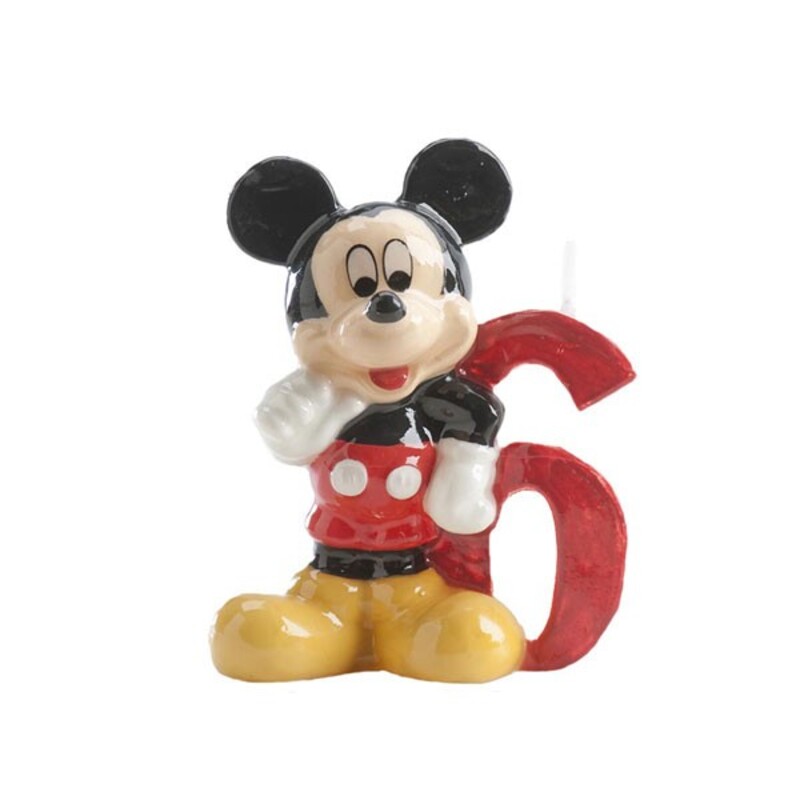 Bougie chiffre 6 Mickey