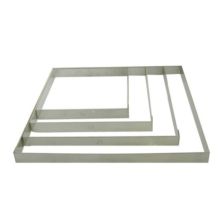 Cercle à tartes carré inox ht 2 cm