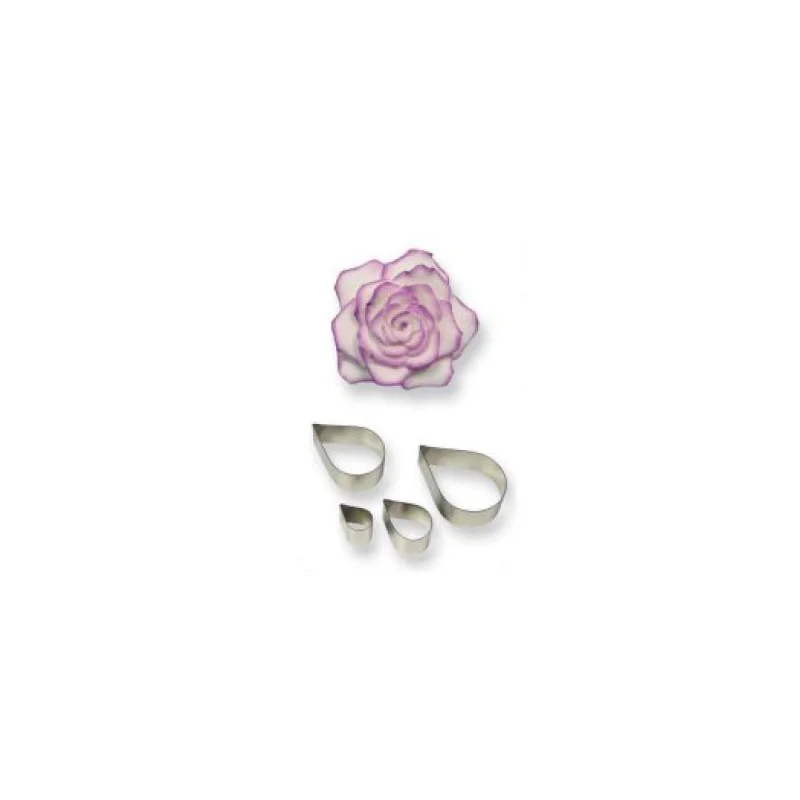 Découpoirs inox pétales de roses PME (x4) 