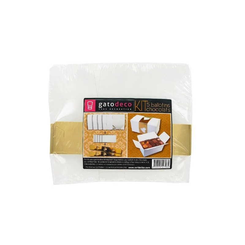 Kit Ballotin blanc / or Gatodéco, par 5