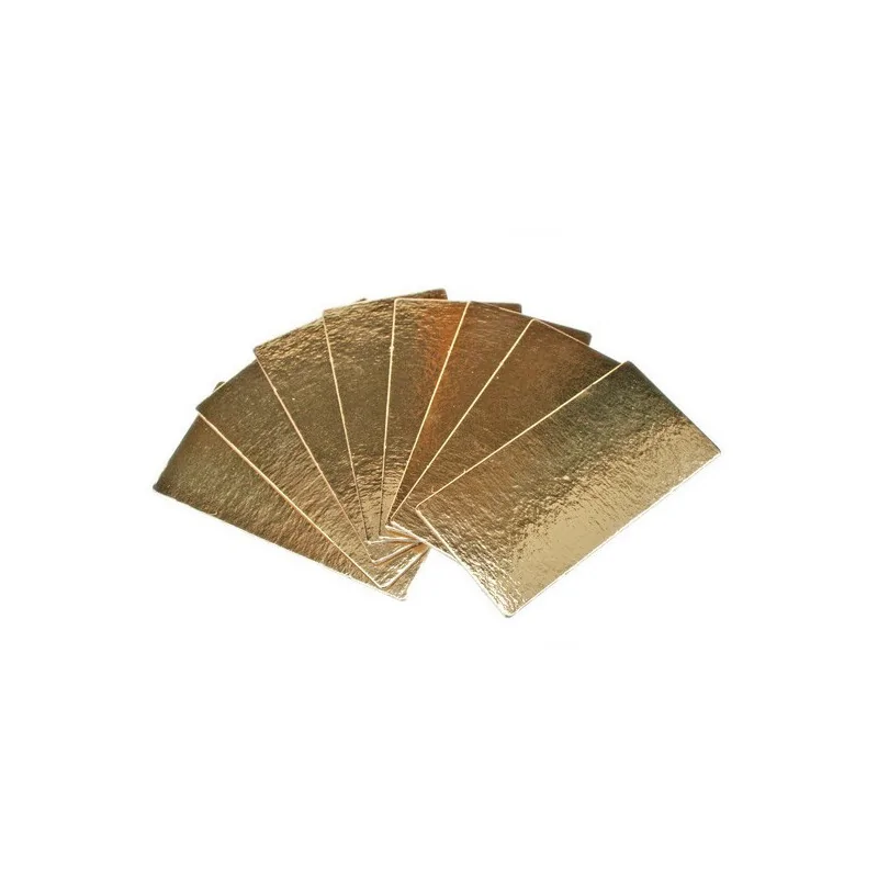 Semelles à bûche carton or, bords droits (x50)
