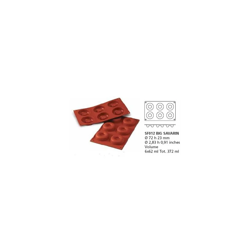 Moule silicone 6 grands savarins